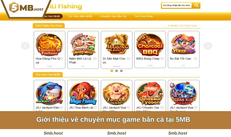 Giới thiệu về chuyên mục game bắn cá tại 5MB
