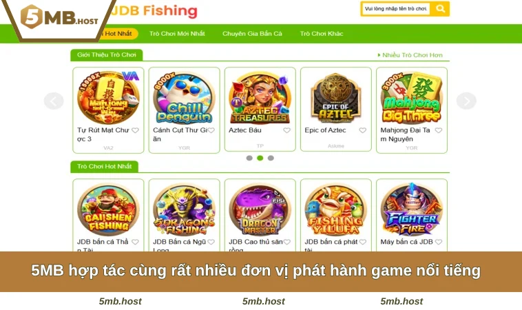 5MB hợp tác cùng rất nhiều đơn vị phát hành game nổi tiếng