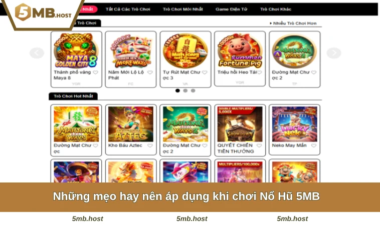 Nổ Hũ 5MB 3 Những mẹo hay nên áp dụng khi chơi Nổ Hũ 5MB