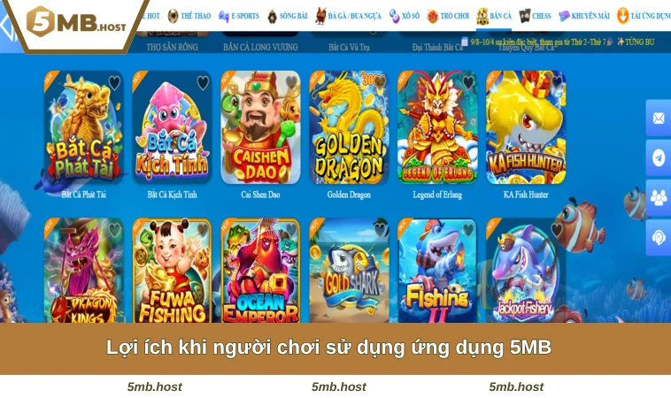 Lợi ích khi người chơi sử dụng ứng dụng 5MB