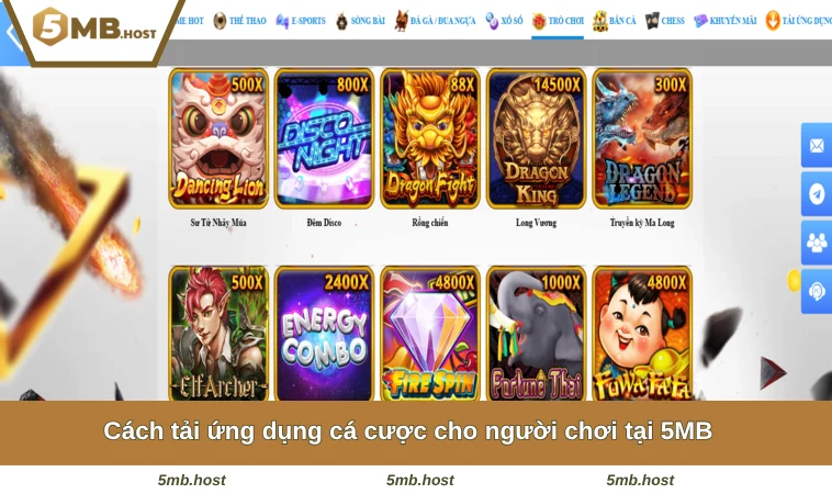 Cách tải ứng dụng cá cược cho người chơi tại 5MB